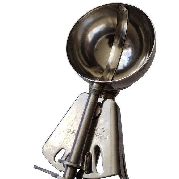 Adcraft Metal 1.75" Cookie Dough/Ice Cream Scoop 18/8 KOREA Easy Lever Release - Picture 4 of 8